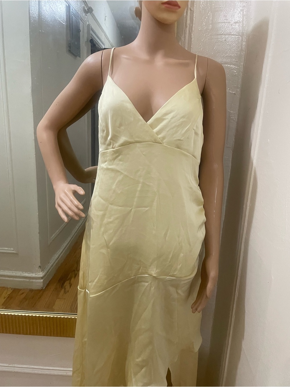 wild fable Pale Yellow Satin Slip Dress - Picture 4 of 10